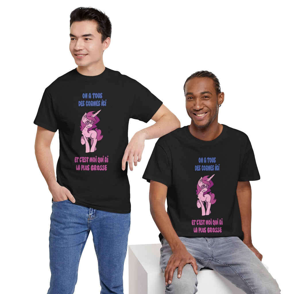 On a tous des cornes ici - Tee-shirt en coton